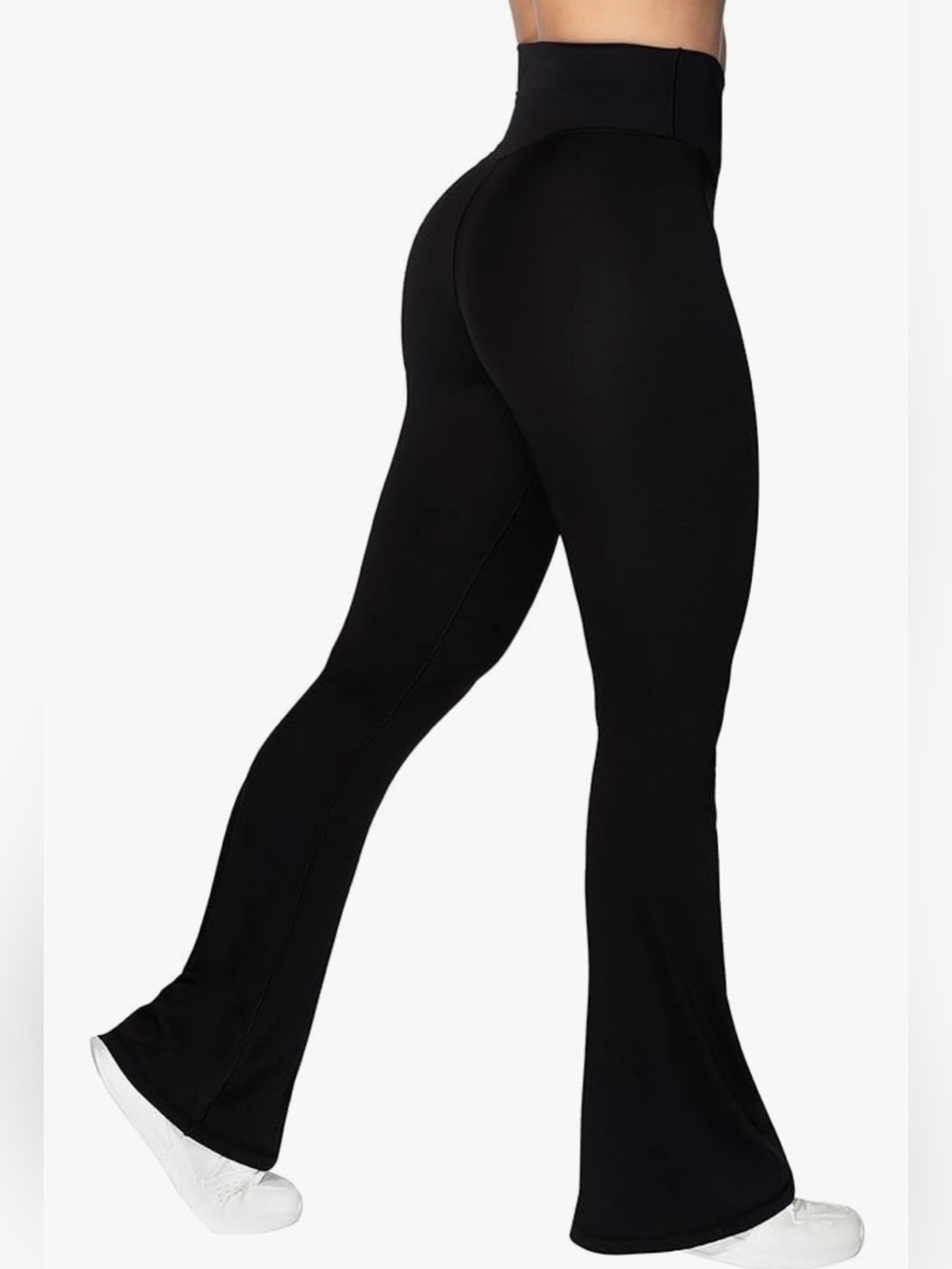 Sunzel Flare Crossover Yoga Pants- Tummy Control, High-Waisted -Wide Leg